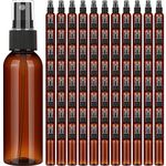 100 Pack Plastic Spray Bottles 2 Oz Reusable Mini Perfume Refillable Bottle Travel Size Mist Bottle Sprayer Empty Spritz Bottle for Household Use, Essential Oil, Cleaning (Amber)