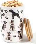 Greenline Goods Premium Dog Treat Ceramic Canister Set – Schnauzer Airtight Canister for Fresh Treats, Ceramic Jar & Containers with Lids, Farmhouse Canisters, Ideal Kitchen Canisters for Countertop