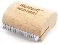 Highland Farms Select Deshedding Grooming Tool for Dogs, Cats & Horses, Ergonomic Design Wood Groom Brush, Professional Pet Groomer, Painlessly Remove for Short & Long Hair, Fur & Dirt - 2.5 Inches