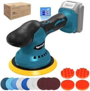 DEVTBLUN Cordless Car Buffer Polisher Kit Compatible with Makita 18V Battery(NO Battery),6"Brushless DA Random Polishing Machine, 8 Variable Speed 5500RPM for Car Detailing,14Pcs Accessories