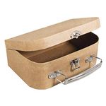 Rayher 67206000 Papier Mache Suitcase with Metal Handle, Sturdy Cardboard Carrying Case for Crafting, 24 x 16 x 8 cm