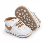 Clowora Unsex Baby Shoes Boys Girls Infant Sneakers Non-Slip Soft Rubber Sole Toddler Crib First Walker Lightweight Shoes (A03/Khaki, Infant, 12 Months, Age Range, US Footwear Size System, 18 Months, Medium)