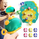 Kidology Sticky Balls Dinosaur Shooter Gun Toy Board Game with 6 Balls, Indoor and Outdoor Game for Kids, Girls and Boys - Ideal Gift Set for Childrens - Green