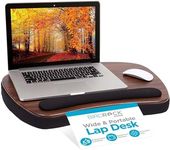 Oversized Lap Desk for Laptops with Memory Foam Cushion | Portable Laptop Tray | Fits Laptops Up to 17" | Laptop Lap Pad with Wrist Rest | Lap Board for Workstation and Home Office | Brown and Black