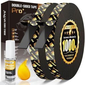 PHIXBEAR 2 Rolls Removable No Residue Heavy Duty Double Sided Tape Pro+ - Super Strong, High Temp Resistant, Weatherproof - Home, Outdoor, Automotive Use - 0.4" x 19.7 ft (Value Pack)