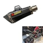 Vagary Universal Hexa Cut Akraphovic Exhaust With DB Killer Silencer for Bajaj, TVS, KTM, Suzuki, Yamaha, Hero Universal For Bike (CARBON)