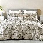 Whale Flotilla 7.5 Tog Double Size Duvet Set, Soft Reversible Coverless Duvet with 2 Pillowcases, Floral Printed Down Alternative Bedding Comforter Sets for All Seasons, Bone