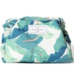 The Flat Lay Co. Makeup Bag - Tropical Leaves Travel Make Up Organiser for Cosmetics, Eyeshadow, Make-Up Brushes, Lipstick & Tools - Drawstring Makeup Bag Storage with Brush Holder & Large Pockets