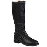 Journee Collection Womens Meg Boot, Black X-wide Calf, 7