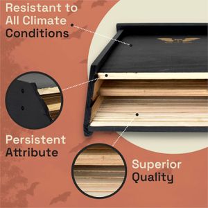 WildYard 2-Chamber Bat House – Outdoor Wooden Shelter for Bats