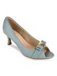 Rocia Blue Women Peep Toe Stiletto Pumps