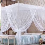 Mosquito Net, Romantic Princess Lace Canopy Mosquito Net No Frame for Twin Full Queen King Bed White King