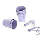 OFFSCH 6pcs Hanging Tin Flower Bucket Wall Planter Outdoor Plant Shelf Indoor Wall Clothes Rack Hanging Pots for Plants Outdoor Hanging Flower Planter Iron Plant Pot Flower Holder Violet