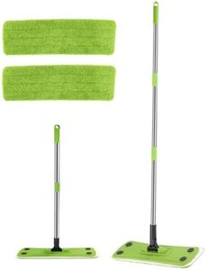 Runful Green Mop, Flat Mops for Floor Cleaning with Long Handle, Small Dry Mops, Home Floor Cleaning Mop Tool for Wood/Tile/Laminate/Marble