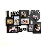 PICRAZEE Wooden "Live Love Laugh" Photo Frame For Wall Decor Big Size Collage Frame (8 Photographs, Black, Size- 16* x 24* inch)