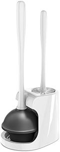 MR.SIGA Toilet Plunger and Bowl Brush Combo for Bathroom Cleaning, White, 1 Set