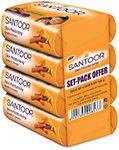 Santoor Soap with Sandal And Turmeric, 125 g (Pack of 4), Orange