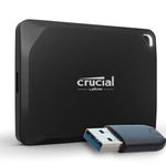 Crucial X10 Pro 4TB Portable SSD with USB-A Adapter - Up to 2100MB/s read and 2000MB/s write - PC and Mac, with Mylio Photos+ - USB-C 3.2 External Solid State Drive - CT4000X10PROSSD902