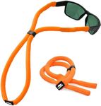 Pilotfish Floating Sunglasses Strap, Adjustable, Waterproof, High Visibility, Neoprene Holder for Men & Women (Orange, 2PK)