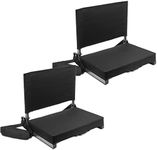 Cascade Mountain Tech SS-PAD-BK-2PK-E Stadium Seat, 17.5" D x 19" W x 17.5" H, Black 2 Pack