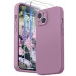 SURPHY Silicone Case Compatible with iPhone 14 Case 6.1 inch (2022), with Camera Protection Liquid Silicone Soft Gel Rubber Phone Case Cover with Microfiber Lining (Lilac Purple)