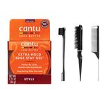 Styling Gel Bundle Cantu Gel Edge Control Gel for Afro Hair & Slick Back Hair Brush Set