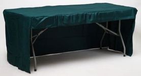 Event Decor Hunter Green 6 ft. Fitted 3 sided Polyester Tablecloth Rectangular Trestle Exhibition Tablecloth Venue Occasion Venue Wedding