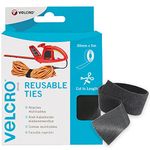 VELCRO Brand One-Wrap Reusable Ties Multi-Purpose Ties Perfect Desk Accessories for Cable Management & Home Improvement Black 30mm x 5m