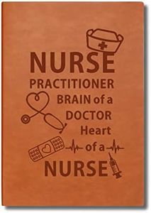 Nurse Practitioner Gift Leather Notebook Doctor Women EMT PT NP LPN Leather Notebook Nursing Student Gifts Medical Assistant Gifts Birthday Graduation Gifts Doctor Gifts (Nurse Practitioner Brain of a Doctor Heart)