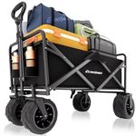 EchoSmile Collapsible Wagon Cart, Outdoor Utility Folding Camping Wagon, Large Capacity Foldable Wagon, Heavy Duty Portable Beach Cart with All-Terrain Wheels for Sand, Garden, Camping, Shopping