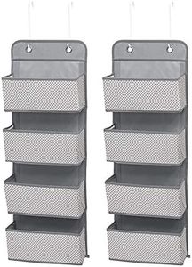 Delta Children 4 Pocket Over The Door Hanging Organizer - 2 Pack, Easy Storage/Organization Solution - Versatile and Accessible in Any Room in The House, Cool Grey