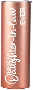 Onebttl Daughter in Law Gifts, Gifts for Daughter-in-Law on Christmas, Mother's Day, 20oz Stainless Steel Skinny Tumbler with Lid Straw - Best Daughter-in-law Ever