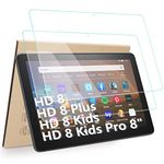 Hianjoo [2-Pack] Screen Protector Compatible with All-New Fire HD 8/Fire HD 8 Plus/Fire HD 8 Kids/Fire HD 8 Kids Pro 8 Inch 2024 2022 2020 Released, [HD Clarity] [9 Hardness] Tempered Glass