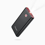 EnergyQC Power Bank 20000mAh, Pilot X7 USB C Portable Charger Fast Charging Powerbank Flashlight External Battery Pack Compatible with iPhone, Huawei, Xiaomi, Samsung -Red Black