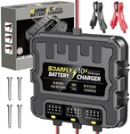 3 Bank Marine Battery Charger, 12V 30A (10A/Bank) Smart Waterproof Onboard Boat Battery Charger, Battery Maintainer & Desulfator for SLA/AGM/Lithium (LiFePO4), Calcium and Deep-Cycle Batteries