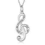 Music Note Necklace Ring for Women 