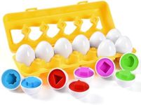 MAGIFIRE Playtime Matching Eggs for Toddlers, 12 Matching Eggs with Coordinated Shapes and Colors, Montessori Toys, STEM Educational Toys for 3 Years Old and Above