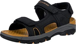 Skechers Men's Tresmen Hirano Open Toe Sandals, Black Black Synthetic Blk, 9 UK