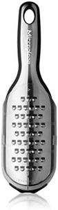 Microplane Elite Series Grater, Extra Coarse, Handheld Cheese Grater with Cover Measuring Cup and Non-Slip Base, Black 15303