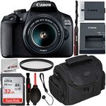 Canon EOS 2000D DSLR Camera with 18-55mm is II Lens & Starter Accessory Bundle – Includes: SanDisk Ultra 32GB SDHC Memory Card + Camera Carrying Case + Ultraviolet Filter + Lens Cap Keeper + More