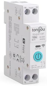 TONGOU Interruttore intelligente WiFi 1P+N, 10 A, WiFi, telecomando intelligente per app iOS Android, TUYA/Smart Life, per Smart Home, controllo vocale e cronometraggio
