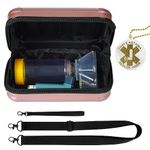 MGZNMTY Travel Carrying Case for Asthma Inhaler, Inhaler Spacer for Kids and Adults, Masks, Inhaler Holder Bag with Shoulder Crossbody Rope and Mesh Pocket for Medicine (Only Case) (Rosegold)