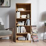 COUCH CULTURE Bravo Engineered Wood 5 Shelves Bookshelf Cabinet Book Rack Organizer for Decor Display Unit, Floor Standing Bookcase for Home, Office & Library (Finish Color - Leon Teak, Knock Down)