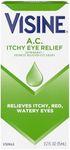 Visine A.C. Itchy Eye Relief Drops + Zinc Sulfate & Tetrahydrozoline HCl, Red, Itchy Eye Drops for Relief of Red, Itchy, Watery Eyes Due to Minor Eye Irritation, Sterile Drops, 0.5 fl. oz