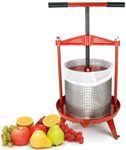 Fruit Press Cider Wine Making with T-Hand for Homemade Naturial Juice, Grape, Vinasse,Oil Pomace and Honeycomb, Apple Crusher Presser, Included Free Filter Bag (14L, Stainless Steel)