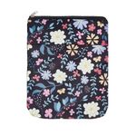 NICENEEDED Flower Printed Book Cover, Book Protector with Zipper, Waterproof Book Sleeve Washable Fabric Book Pouch Multifunctional Book Storage Bag for Paperbacks Hardcovers