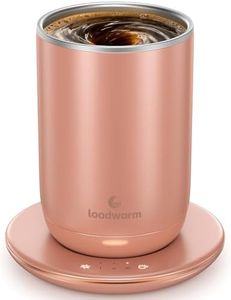 Self Heated Stirring Coffee Mug, 10oz Auto Mixing Cup with Warmer, Rose