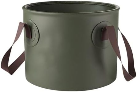 Namioka Collapsible Bucket 5 Gallon Bucket Collapsible Bucket with Handle Ice Fishing Bucket Wash Bucket Collapsible Water Container for Fishing Camping Car Washing（Green）