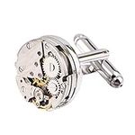 GraceAngie 1Pair Men's Fashion Cuff Links Steampunk Gear Watch Cufflinks Wedding Jewelry Gifts