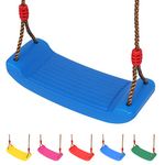 SILVER VALLEY Deluxe Garden Swing Seat for Children Kids with Adjustable Reinforced Ropes Ideal for Swing Sets and Climbing Frames (Blue)